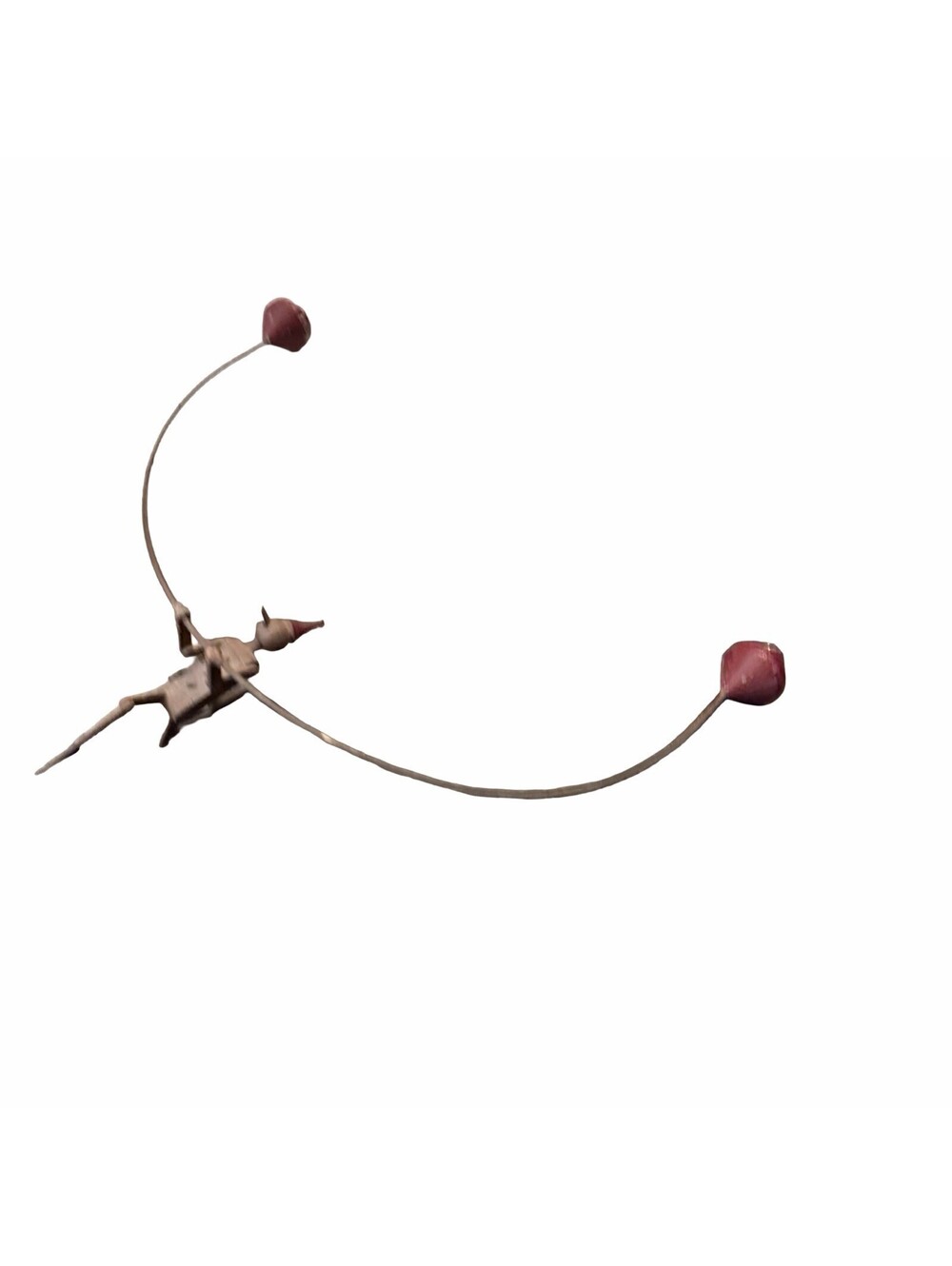 Vintage Mid Century Modern Kinetic Wire Sculpture Figure Flying Balancing Act